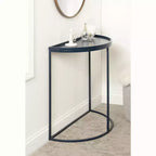 Console demi-lune Dorrah, 28x14x30, Bleu marine