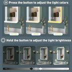 Armoire à pharmacie éclairée par LED, armoire de toilette encastrée ou murale avec miroir, anti-buée, intensité variable, 3 modes d'éclairage, fonction mémoire