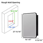 Armoire à pharmacie éclairée par LED, armoire de toilette encastrée ou murale avec miroir, anti-buée, intensité variable, 3 modes d'éclairage, fonction mémoire
