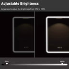 Armoire à pharmacie éclairée par LED, armoire de toilette encastrée ou murale avec miroir, anti-buée, intensité variable, 3 modes d'éclairage, fonction mémoire