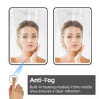 Armoire à pharmacie éclairée par LED, armoire de toilette encastrée ou murale avec miroir, anti-buée, intensité variable, 3 modes d'éclairage, fonction mémoire
