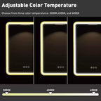 Armoire à pharmacie éclairée par LED, armoire de toilette encastrée ou murale avec miroir, anti-buée, intensité variable, 3 modes d'éclairage, fonction mémoire