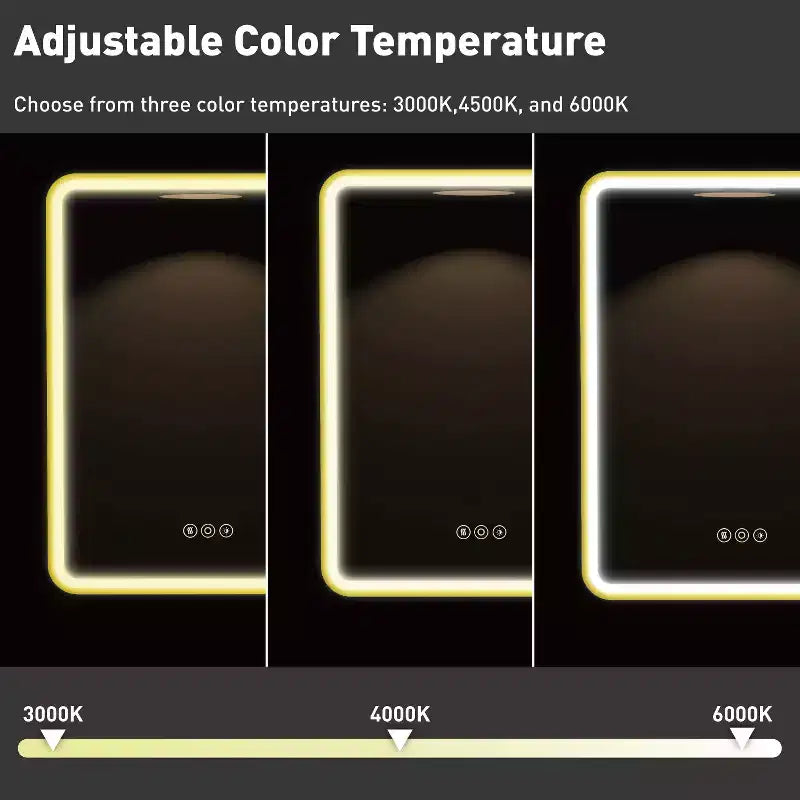 Armoire à pharmacie éclairée par LED, armoire de toilette encastrée ou murale avec miroir, anti-buée, intensité variable, 3 modes d'éclairage, fonction mémoire