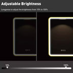 Armoire à pharmacie éclairée par LED, armoire de toilette encastrée ou murale avec miroir, anti-buée, intensité variable, 3 modes d'éclairage, fonction mémoire