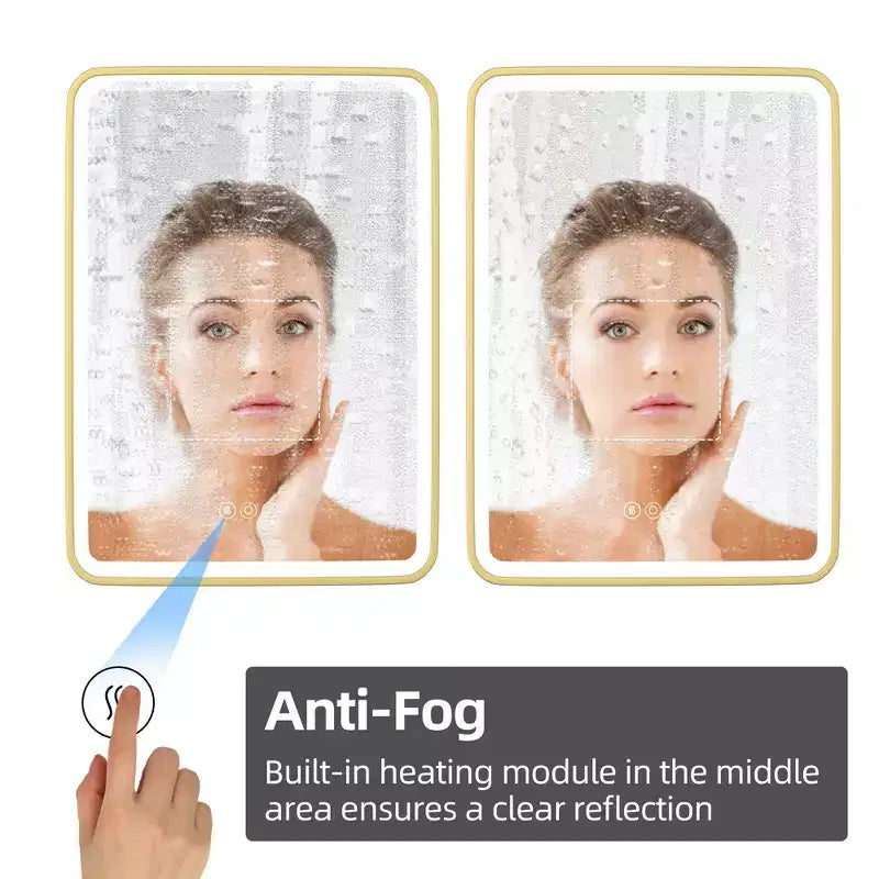 Armoire à pharmacie éclairée par LED, armoire de toilette encastrée ou murale avec miroir, anti-buée, intensité variable, 3 modes d'éclairage, fonction mémoire