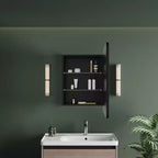 Armoire à pharmacie éclairée par LED, armoire de toilette encastrée ou murale avec miroir, anti-buée, intensité variable, 3 modes d'éclairage, fonction mémoire