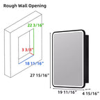 Armoire à pharmacie éclairée par LED, armoire de toilette encastrée ou murale avec miroir, anti-buée, intensité variable, 3 modes d'éclairage, fonction mémoire