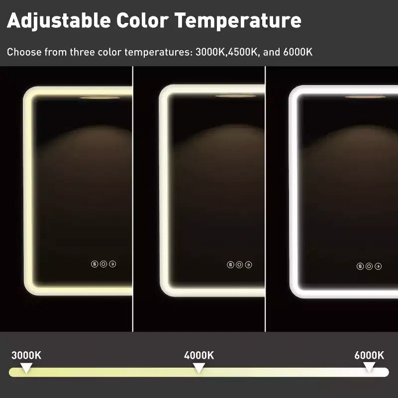 Armoire à pharmacie éclairée par LED, armoire de toilette encastrée ou murale avec miroir, anti-buée, intensité variable, 3 modes d'éclairage, fonction mémoire
