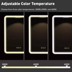 Armoire à pharmacie éclairée par LED, armoire de toilette encastrée ou murale avec miroir, anti-buée, intensité variable, 3 modes d'éclairage, fonction mémoire