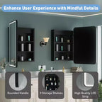 Armoire à pharmacie éclairée par LED, armoire de toilette encastrée ou murale avec miroir, anti-buée, intensité variable, 3 modes d'éclairage, fonction mémoire