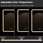 Armoire à pharmacie éclairée par LED, armoire de toilette encastrée ou murale avec miroir, anti-buée, intensité variable, 3 modes d'éclairage, fonction mémoire