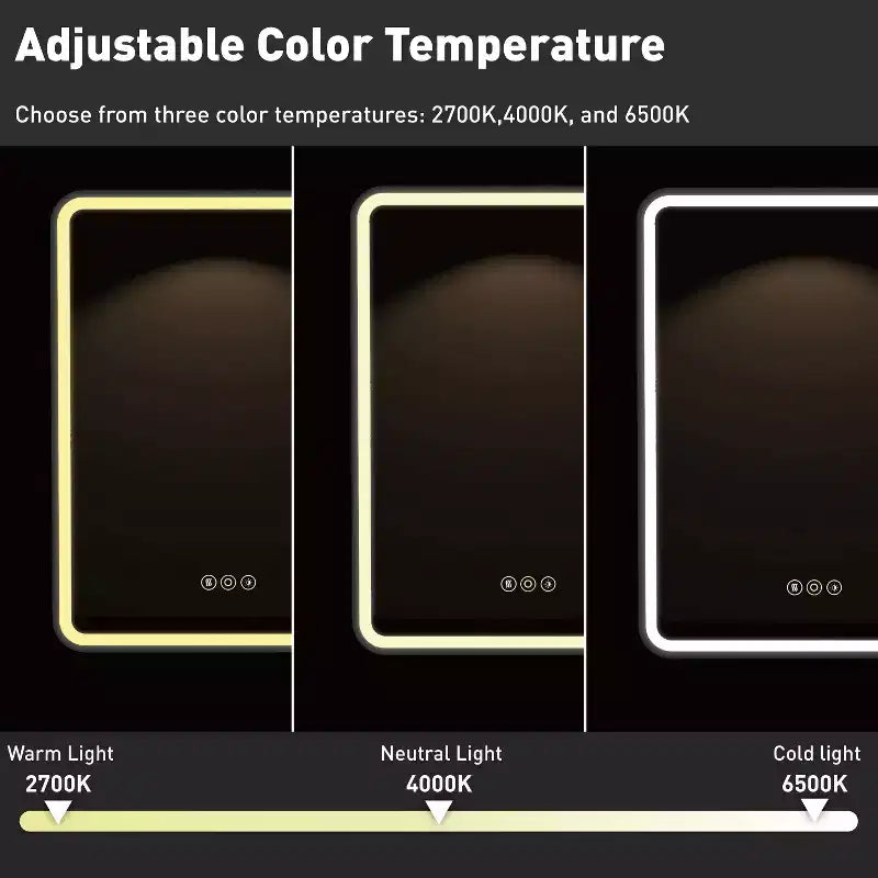 Armoire à pharmacie éclairée par LED, armoire de toilette encastrée ou murale avec miroir, anti-buée, intensité variable, 3 modes d'éclairage, fonction mémoire