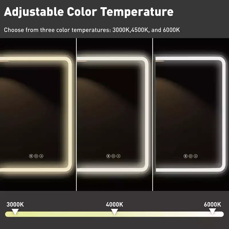 Armoire à pharmacie éclairée par LED, armoire de toilette encastrée ou murale avec miroir, anti-buée, intensité variable, 3 modes d'éclairage, fonction mémoire