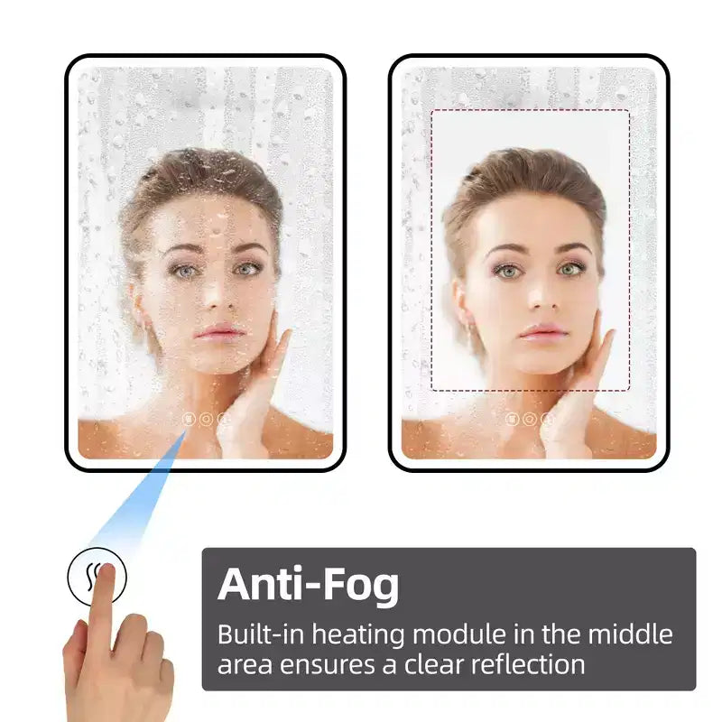 Armoire à pharmacie éclairée par LED, armoire de toilette encastrée ou murale avec miroir, anti-buée, intensité variable, 3 modes d'éclairage, fonction mémoire